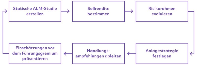 Chart, das den Ablauf einer ALM-Studie darstellt